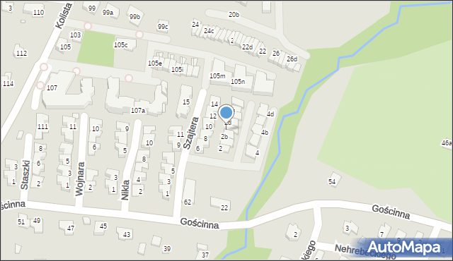 Bielsko-Biała, Szajtera Jana, 2c, mapa Bielsko-Białej