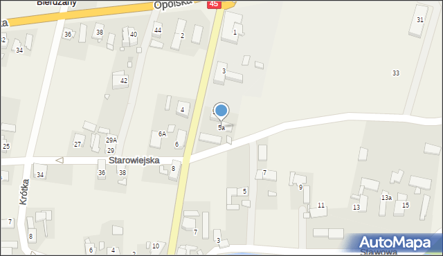 Bierdzany, Szkolna, 5a, mapa Bierdzany