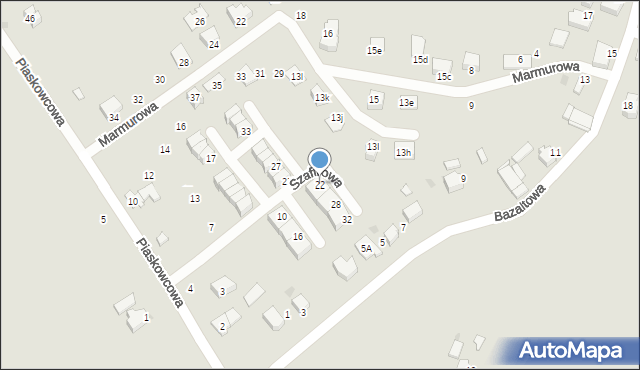 Bieruń, Szafirowa, 22, mapa Bieruń