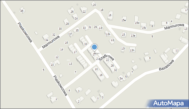 Bieruń, Szafirowa, 27, mapa Bieruń