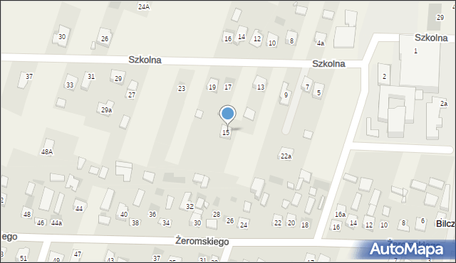 Bilcza, Szkolna, 15A, mapa Bilcza