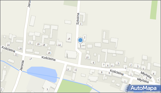 Bodzanowice, Szkolna, 1, mapa Bodzanowice