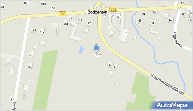Bodzentyn, Szermentowskiego, 4, mapa Bodzentyn
