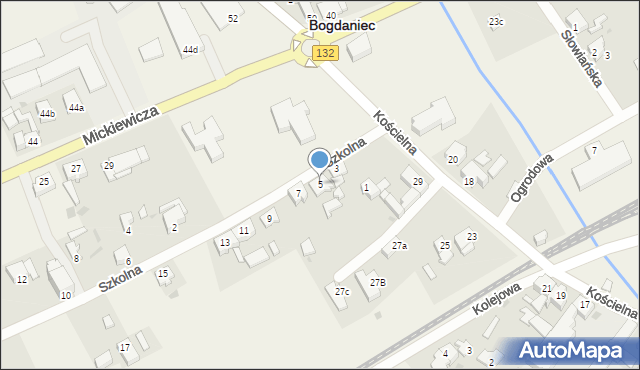 Bogdaniec, Szkolna, 5, mapa Bogdaniec