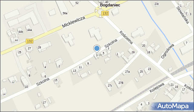 Bogdaniec, Szkolna, 7, mapa Bogdaniec