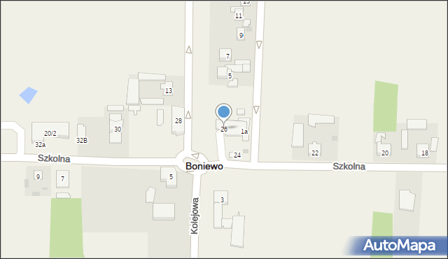 Boniewo, Szkolna, 26, mapa Boniewo