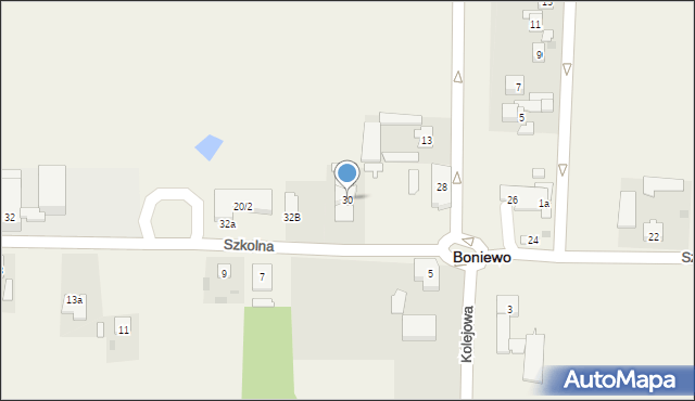 Boniewo, Szkolna, 30, mapa Boniewo