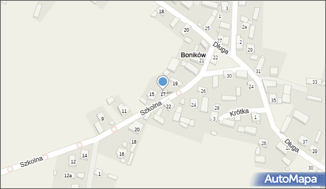 Boników, Szkolna, 17, mapa Boników