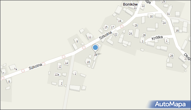 Boników, Szkolna, 18, mapa Boników