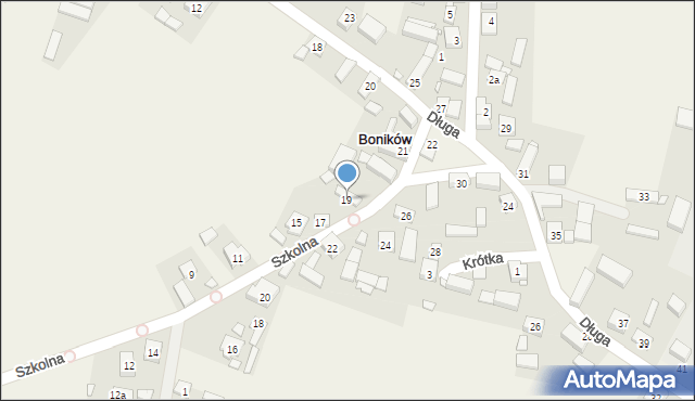 Boników, Szkolna, 19, mapa Boników