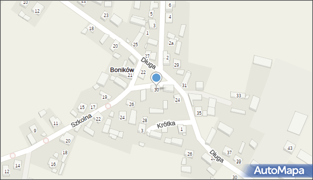 Boników, Szkolna, 30, mapa Boników