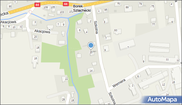 Borek Szlachecki, Szkolna, 10, mapa Borek Szlachecki