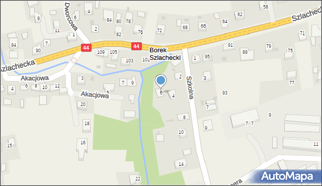 Borek Szlachecki, Szkolna, 6, mapa Borek Szlachecki