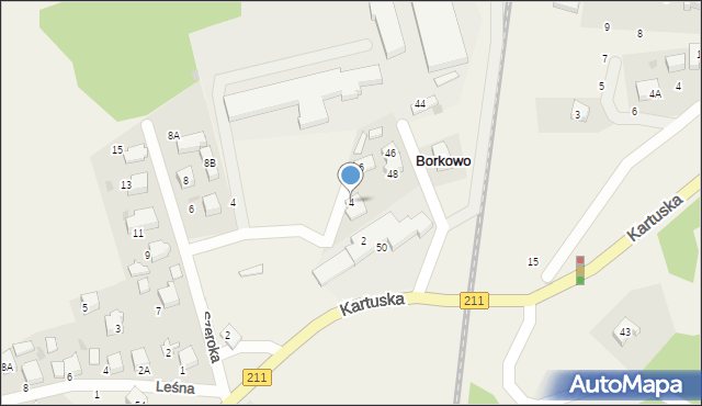 Borkowo, Szkolna, 4, mapa Borkowo