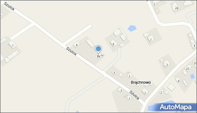 Brąchnowo, Szulca Z., ks., 8a, mapa Brąchnowo