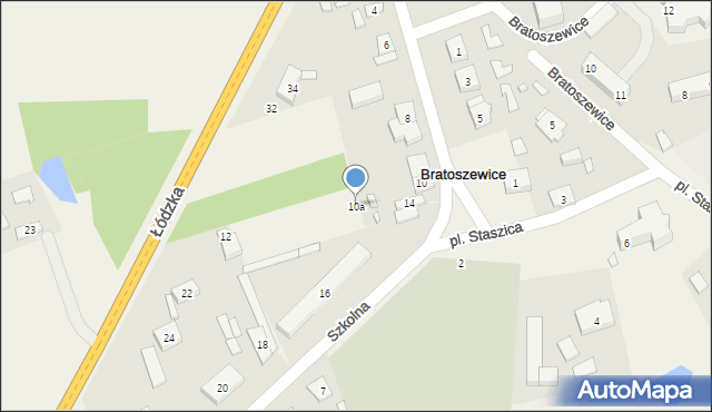 Bratoszewice, Szkolna, 10a, mapa Bratoszewice