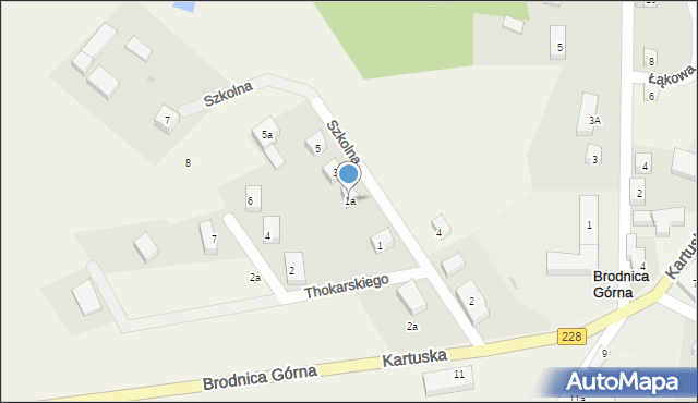 Brodnica Górna, Szkolna, 1a, mapa Brodnica Górna