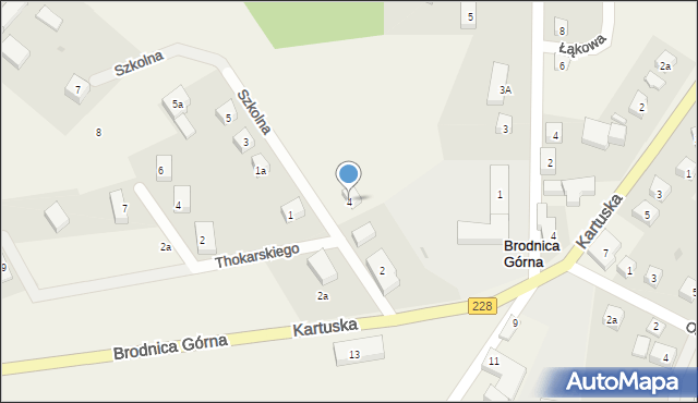 Brodnica Górna, Szkolna, 4, mapa Brodnica Górna