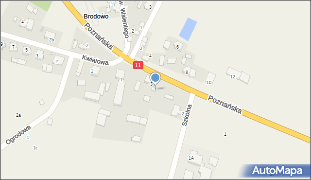 Brodowo, Szkolna, 3, mapa Brodowo