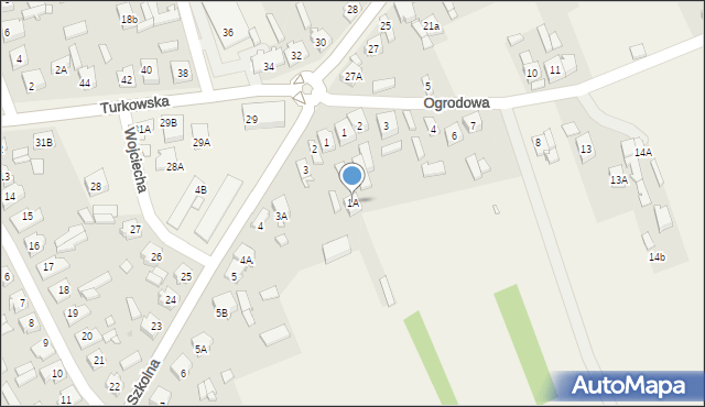 Brudzew, Szkolna, 1A, mapa Brudzew