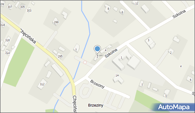 Brzeziny, Szkolna, 2, mapa Brzeziny