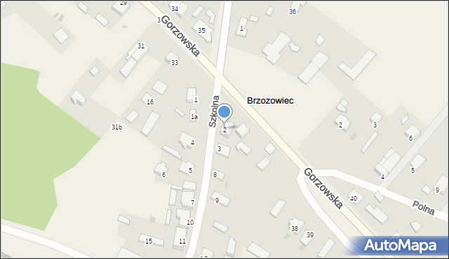 Brzozowiec, Szkolna, 2, mapa Brzozowiec