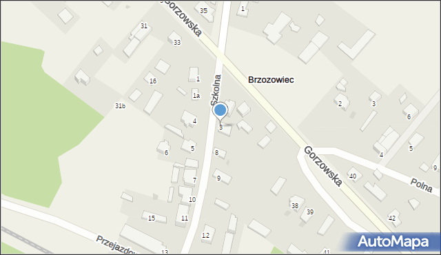 Brzozowiec, Szkolna, 3, mapa Brzozowiec