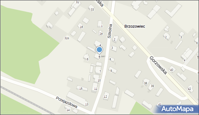 Brzozowiec, Szkolna, 5, mapa Brzozowiec