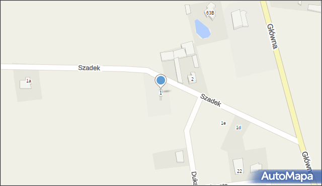 Buczek, Szadek, 1, mapa Buczek