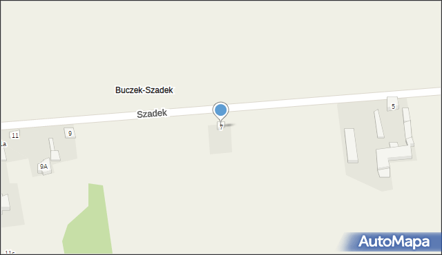 Buczek, Szadek, 7, mapa Buczek