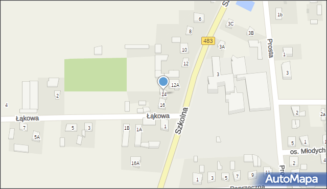 Buczek, Szkolna, 14, mapa Buczek