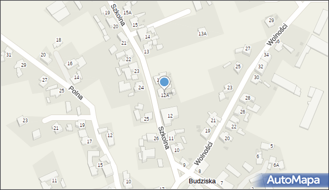 Budziska, Szkolna, 12A, mapa Budziska