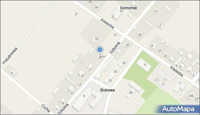 Bukowa, Szkolna, 19, mapa Bukowa