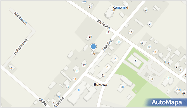 Bukowa, Szkolna, 19, mapa Bukowa