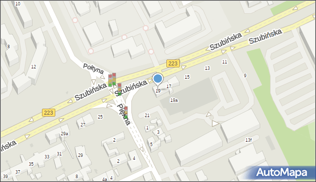 Bydgoszcz, Szubińska, 19, mapa Bydgoszczy