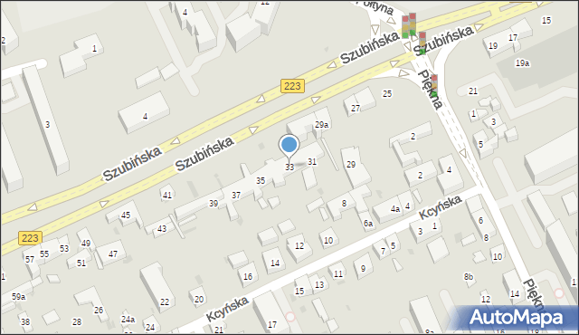 Bydgoszcz, Szubińska, 33, mapa Bydgoszczy