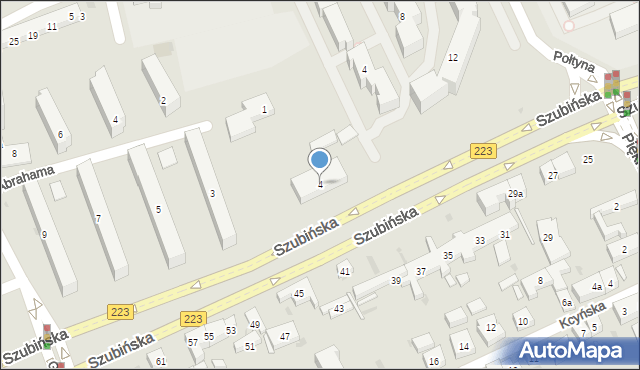 Bydgoszcz, Szubińska, 4, mapa Bydgoszczy