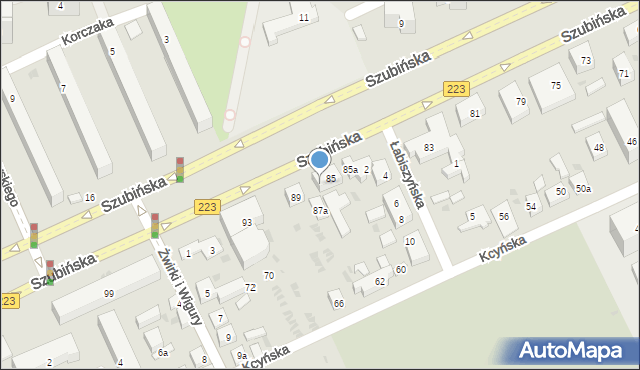 Bydgoszcz, Szubińska, 87, mapa Bydgoszczy