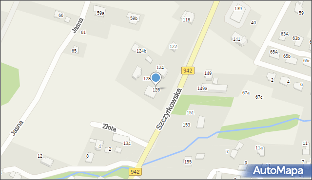 Bystra, Szczyrkowska, 126, mapa Bystra