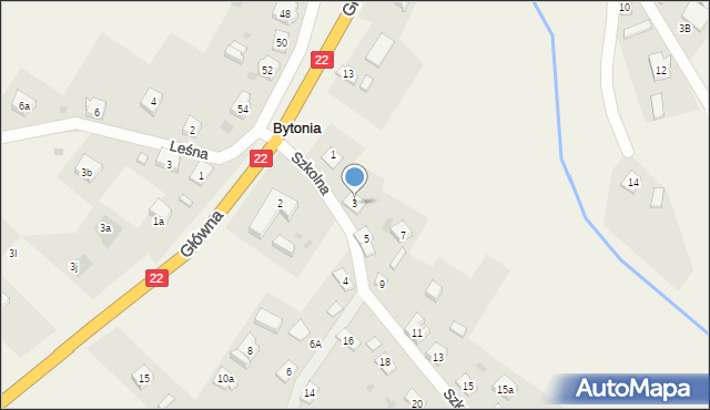 Bytonia, Szkolna, 3, mapa Bytonia