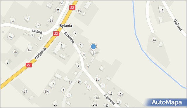 Bytonia, Szkolna, 7, mapa Bytonia