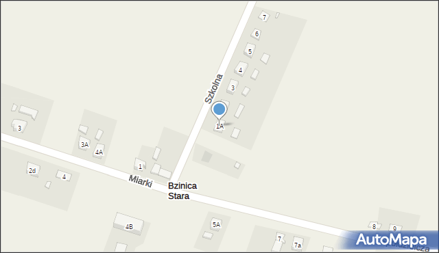 Bzinica Nowa, Szkolna, 1A, mapa Bzinica Nowa