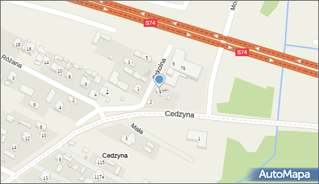 Cedzyna, Szkolna, 4, mapa Cedzyna