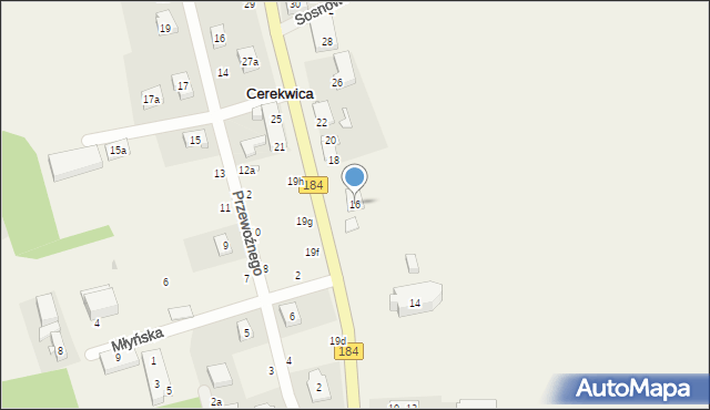Cerekwica, Szamotulska, 16, mapa Cerekwica