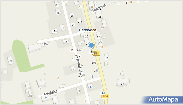Cerekwica, Szamotulska, 19h, mapa Cerekwica