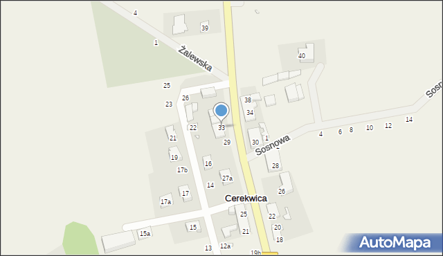 Cerekwica, Szamotulska, 33, mapa Cerekwica