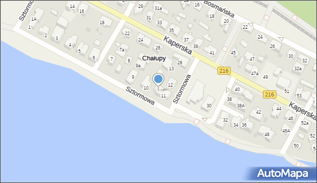 Chałupy, Sztormowa, 11a, mapa Chałupy