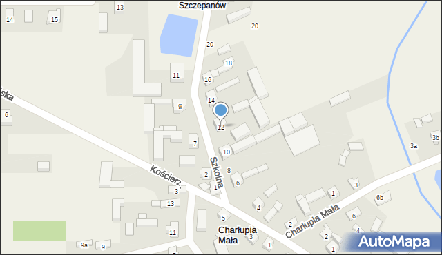 Charłupia Mała, Szkolna, 12, mapa Charłupia Mała