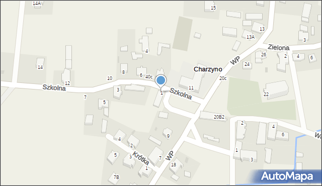 Charzyno, Szkolna, 1, mapa Charzyno