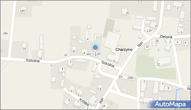 Charzyno, Szkolna, 2, mapa Charzyno